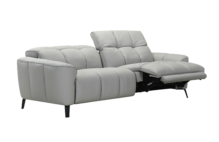 頭層全牛皮格紋椅背三人座電動沙發-Molido莫里朵家居 EM0011