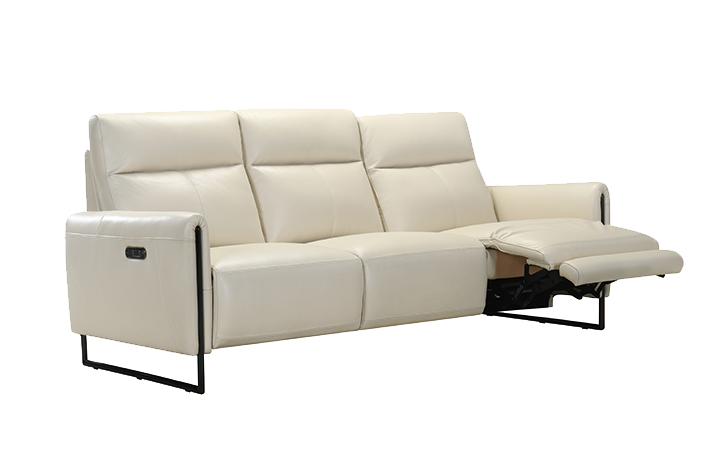 頭層全牛皮金屬框腳四人座電動沙發-Molido莫里朵家居 EM0013